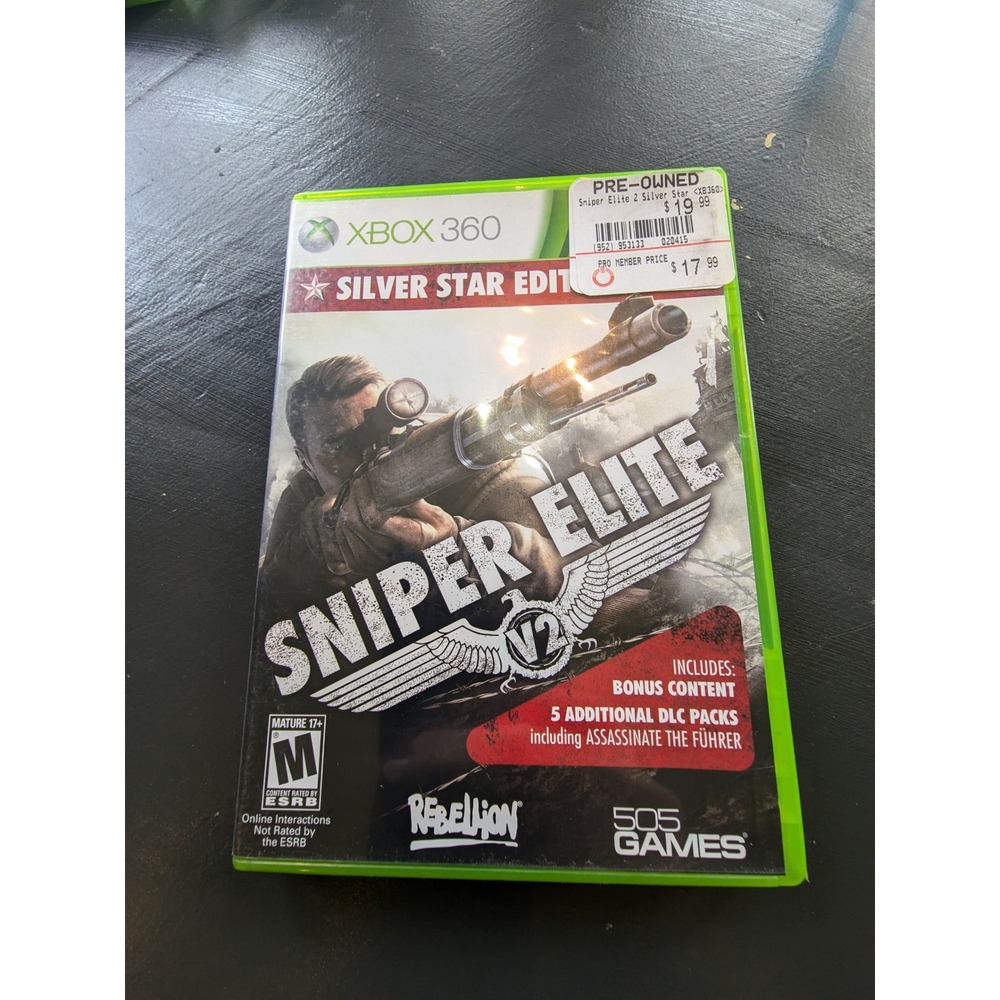 Xbox‎ 360 Sniper Elite V2 Silver Star Edition Game with Manual